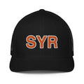 Orange and White SYR Syracuse Airport Code Closed Back Trucker Hat