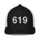 619 San Diego CA Area Code Closed Back Trucker Hat