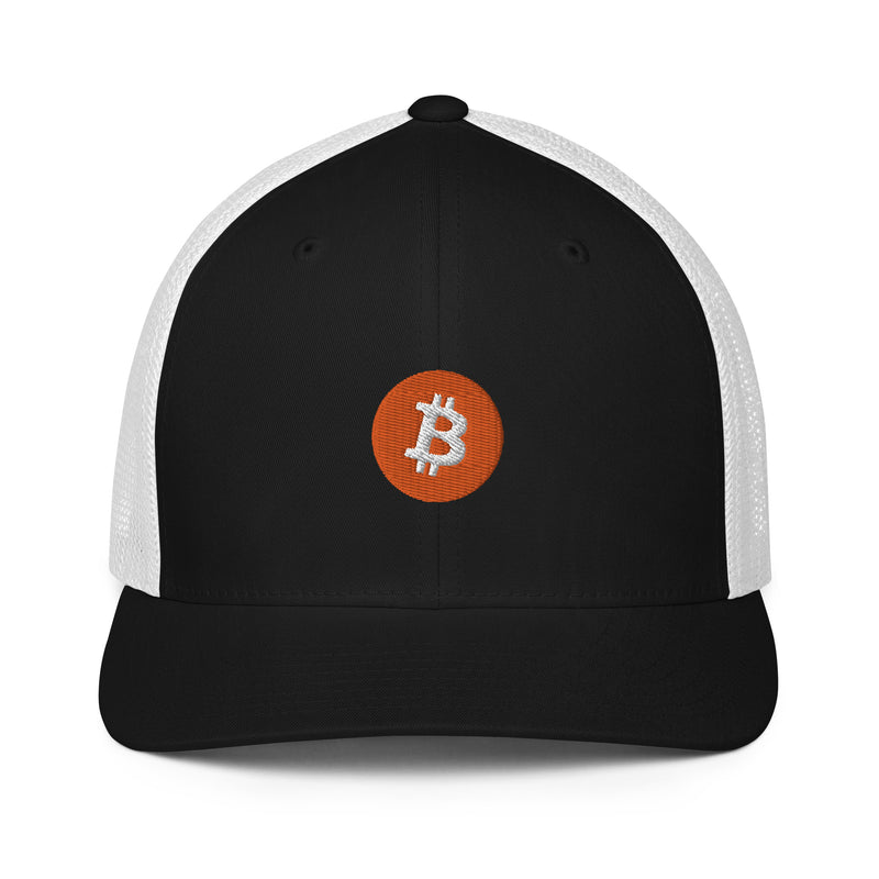 Bitcoin Logo Closed Back Trucker Hat