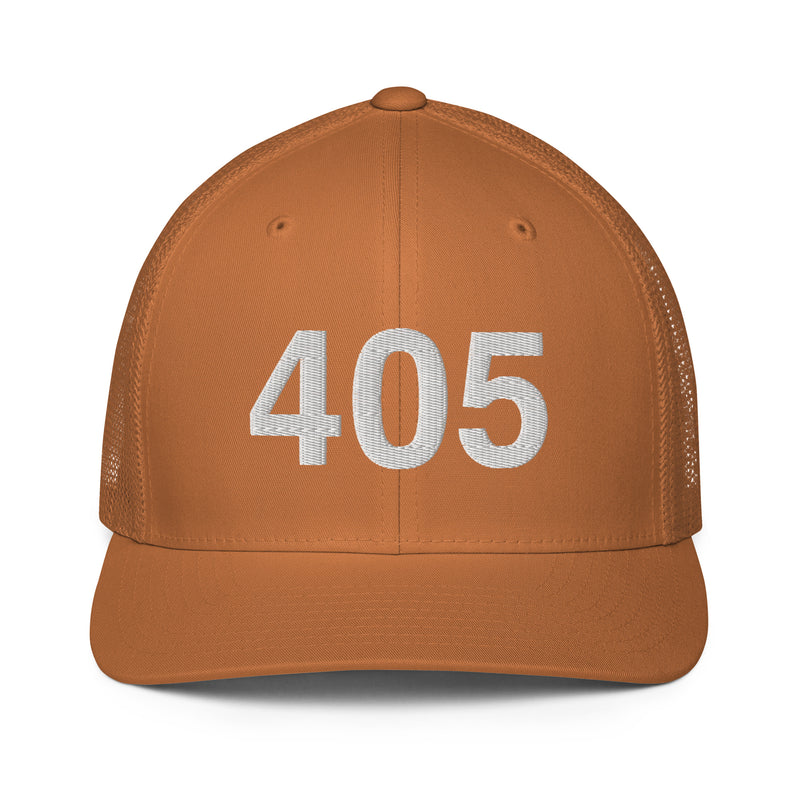 405 Oklahoma Area Code Closed Back Trucker Hat