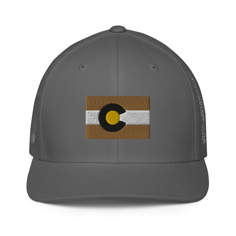 Boulder Colorado Flag Closed Back Trucker Hat