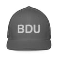 BDU Boulder Airport Code Closed Back Trucker Hat