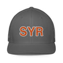 Orange and White SYR Syracuse Airport Code Closed Back Trucker Hat