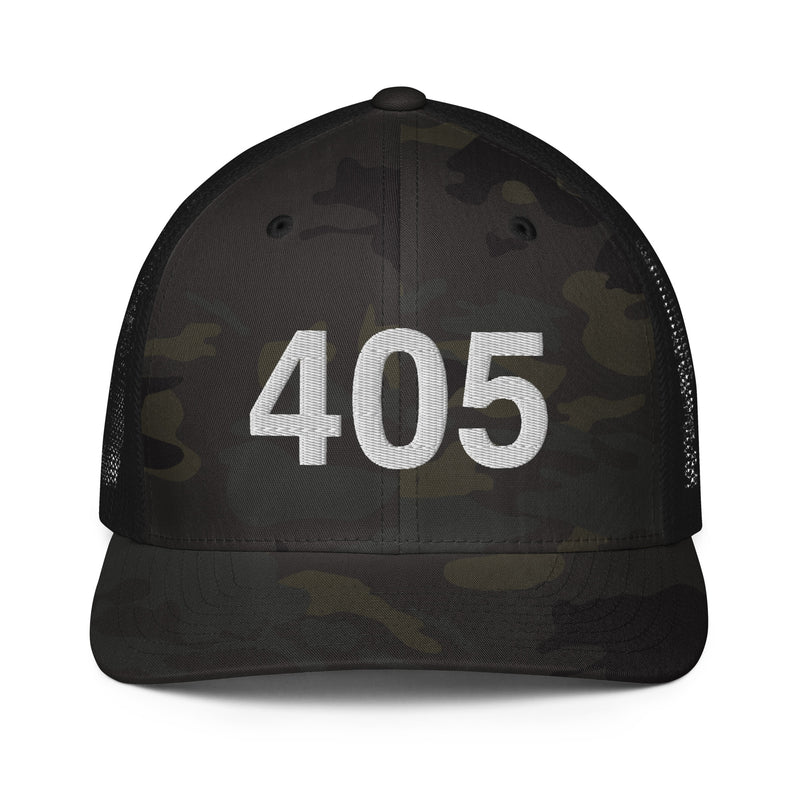 405 Oklahoma Area Code Closed Back Trucker Hat