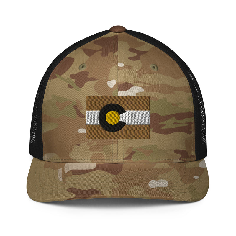 Boulder Colorado Flag Closed Back Trucker Hat