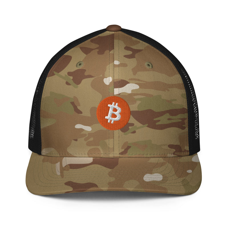 Bitcoin Logo Closed Back Trucker Hat