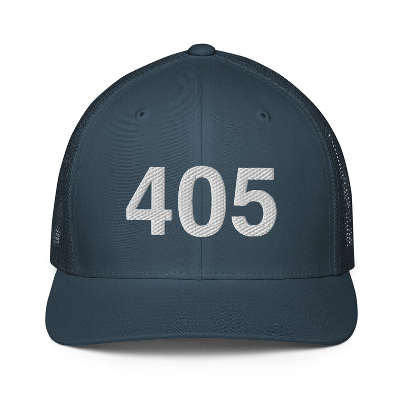 405 Oklahoma Area Code Closed Back Trucker Hat