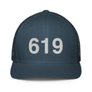 619 San Diego CA Area Code Closed Back Trucker Hat