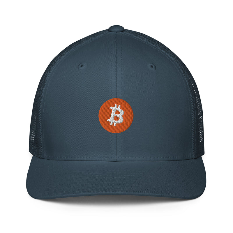 Bitcoin Logo Closed Back Trucker Hat