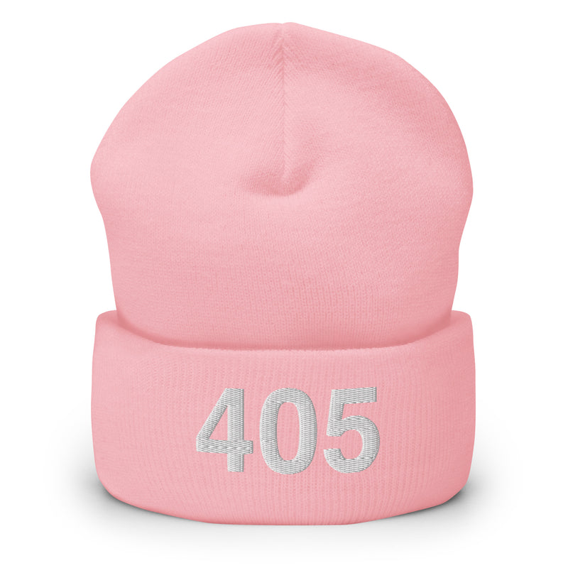 405 Oklahoma Area Code Cuffed Beanie