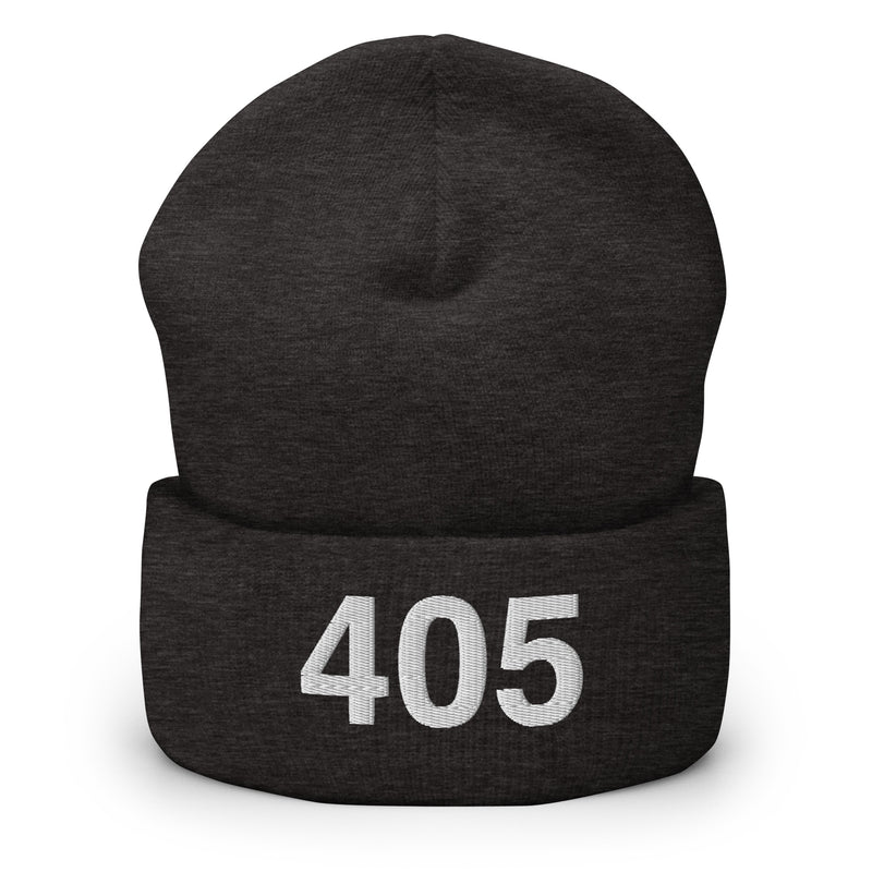 405 Oklahoma Area Code Cuffed Beanie