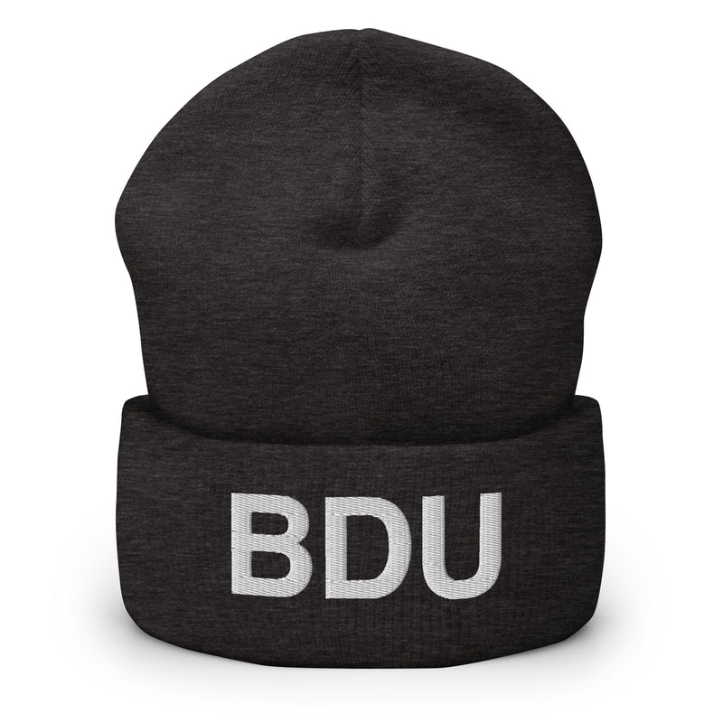 BDU Boulder Airport Code Cuffed Beanie