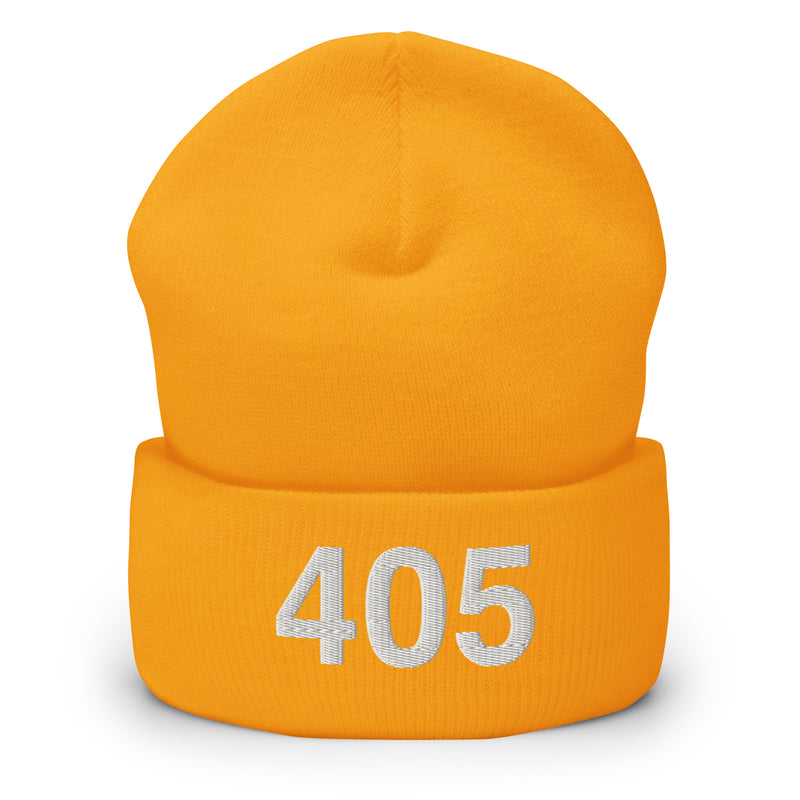 405 Oklahoma Area Code Cuffed Beanie