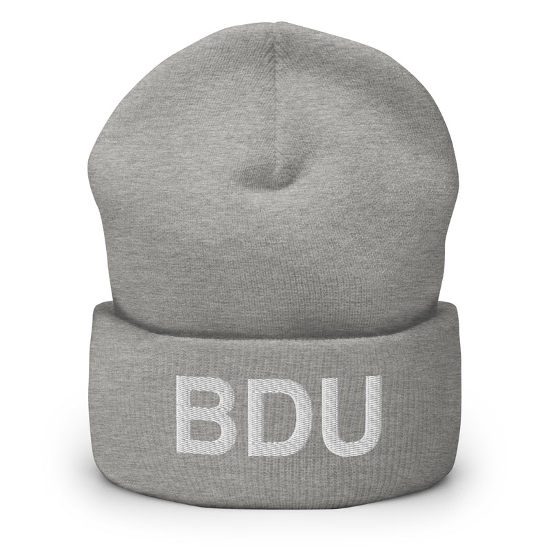 BDU Boulder Airport Code Cuffed Beanie