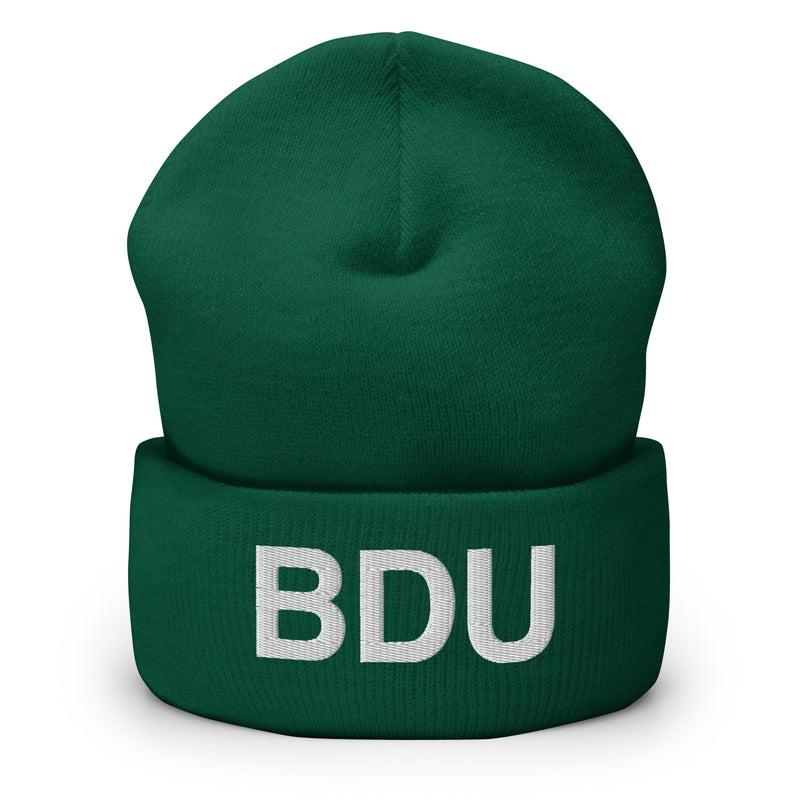 BDU Boulder Airport Code Cuffed Beanie