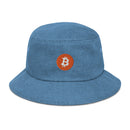 Bitcoin Logo Denim Bucket Hat