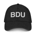 BDU Boulder Airport Code Denim Dad Hat