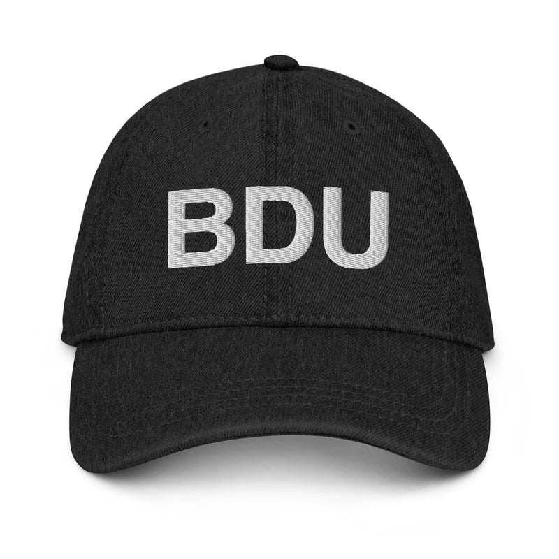 BDU Boulder Airport Code Denim Dad Hat