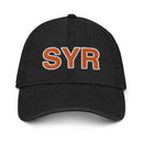 Orange and White SYR Syracuse Airport Code Denim Dad Hat