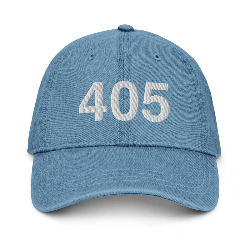 405 Oklahoma Area Code Denim Dad Hat