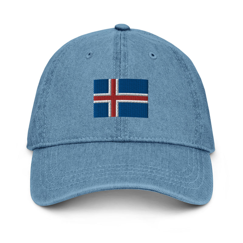 Iceland Flag Denim Dad Hat