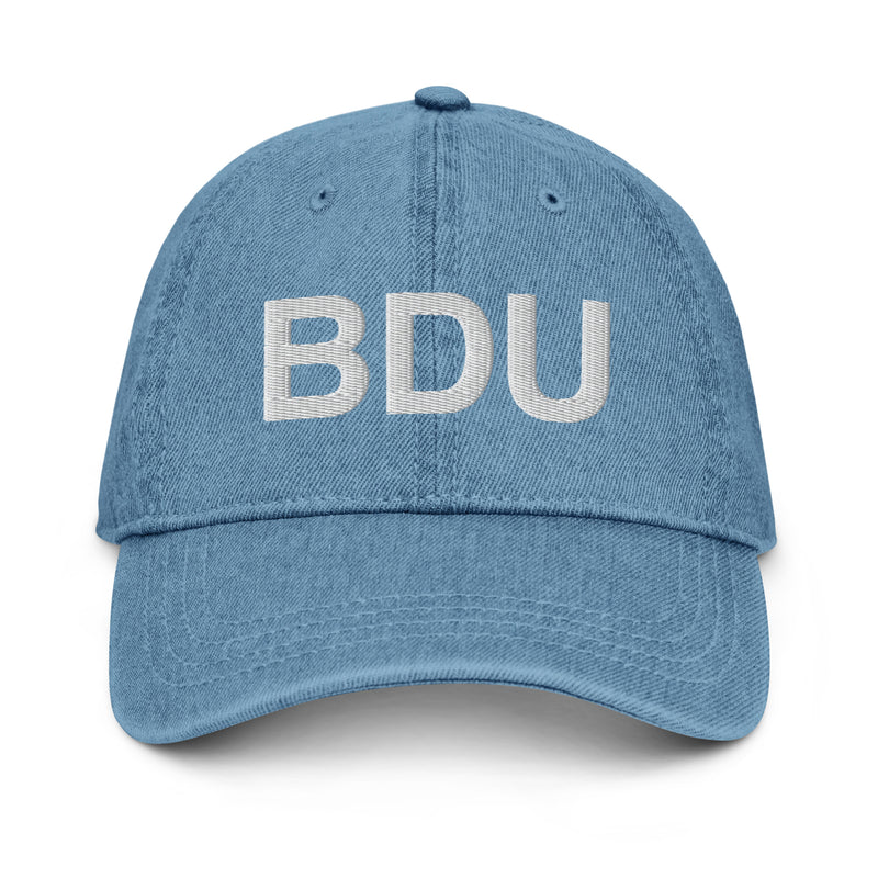 BDU Boulder Airport Code Denim Dad Hat