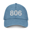 806 Texas Panhandle Area Code Denim Dad Hat
