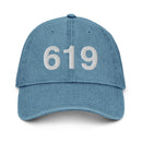 619 San Diego CA Area Code Denim Dad Hat