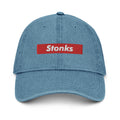 Stonks Box Logo Denim Dad Hat