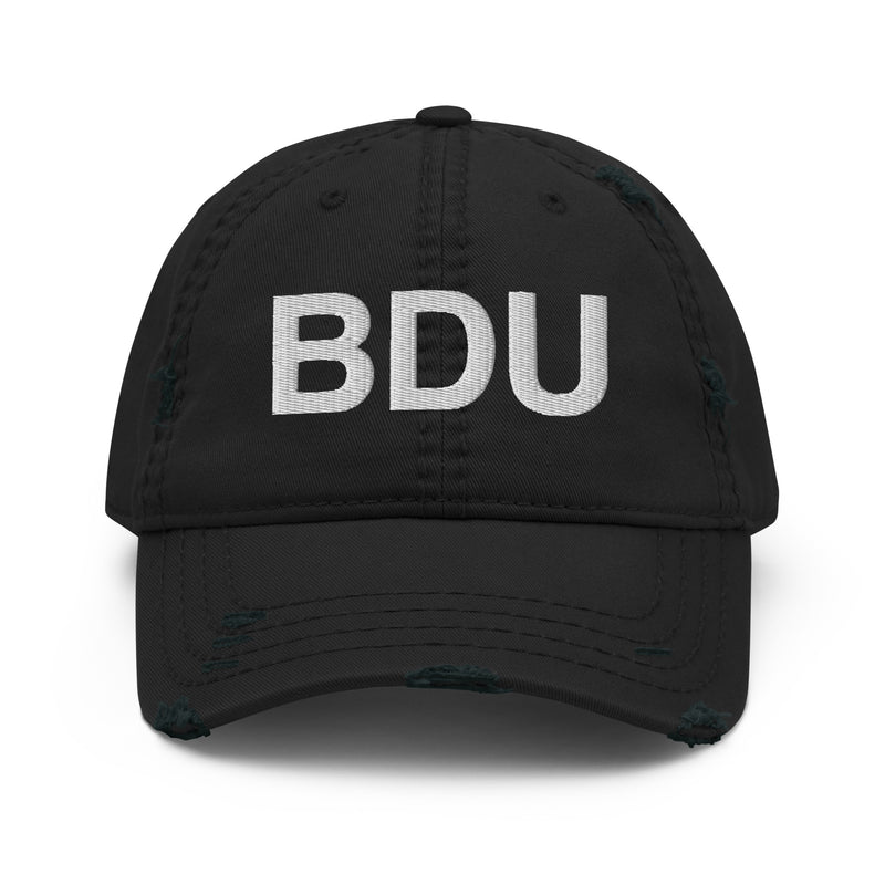 BDU Boulder Airport Code Distressed Dad Hat