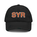 Orange and White SYR Syracuse Airport Code Distressed Dad Hat