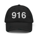 916 Sacramento Area Code Distressed Dad Hat