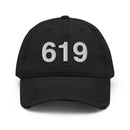 619 San Diego CA Area Code Distressed Dad Hat