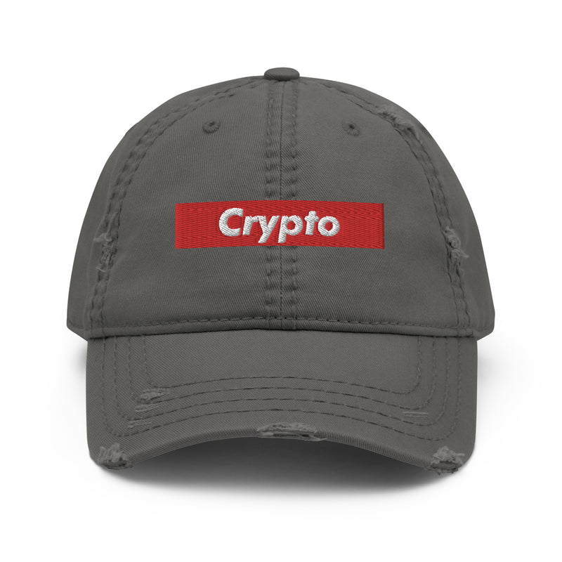 Crypto Box Logo Distressed Dad Hat