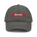 Stonks Box Logo Distressed Dad Hat