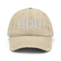 BDU Boulder Airport Code Distressed Dad Hat