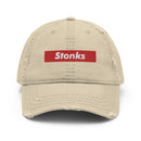 Stonks Box Logo Distressed Dad Hat