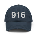916 Sacramento Area Code Distressed Dad Hat