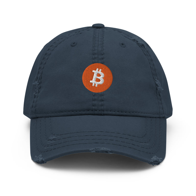 Bitcoin Logo Distressed Dad Hat
