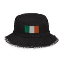 Flag of Ireland Distressed Denim Bucket Hat