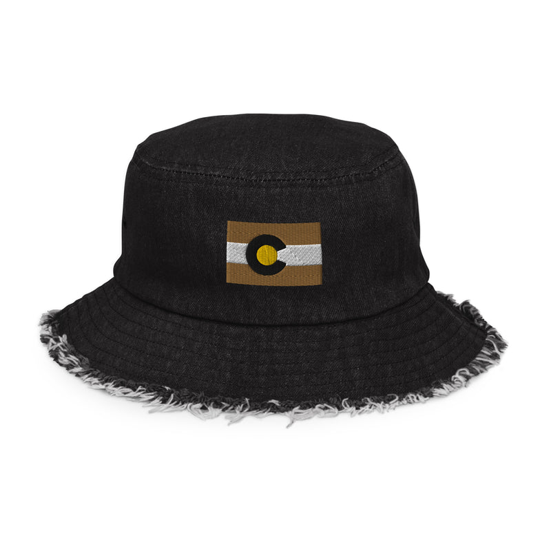 Boulder Colorado Flag Distressed Bucket Hat