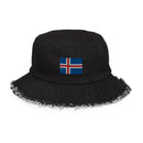 Iceland Flag Distressed Bucket Hat
