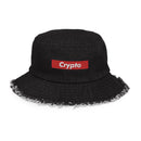 Crypto Box Logo Distressed Denim Bucket Hat