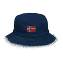 Norway Flag Distressed Bucket Hat