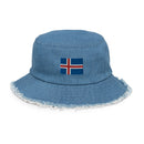 Iceland Flag Distressed Bucket Hat