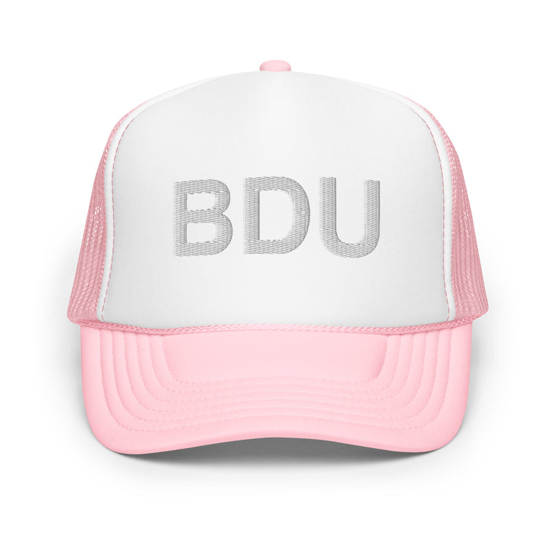 BDU Boulder Airport Code Foam Trucker Hat