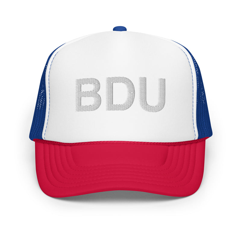 BDU Boulder Airport Code Foam Trucker Hat