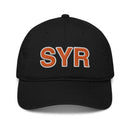 Orange and White SYR Syracuse Airport Code Organic Cotton Dad Hat