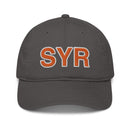 Orange and White SYR Syracuse Airport Code Organic Cotton Dad Hat