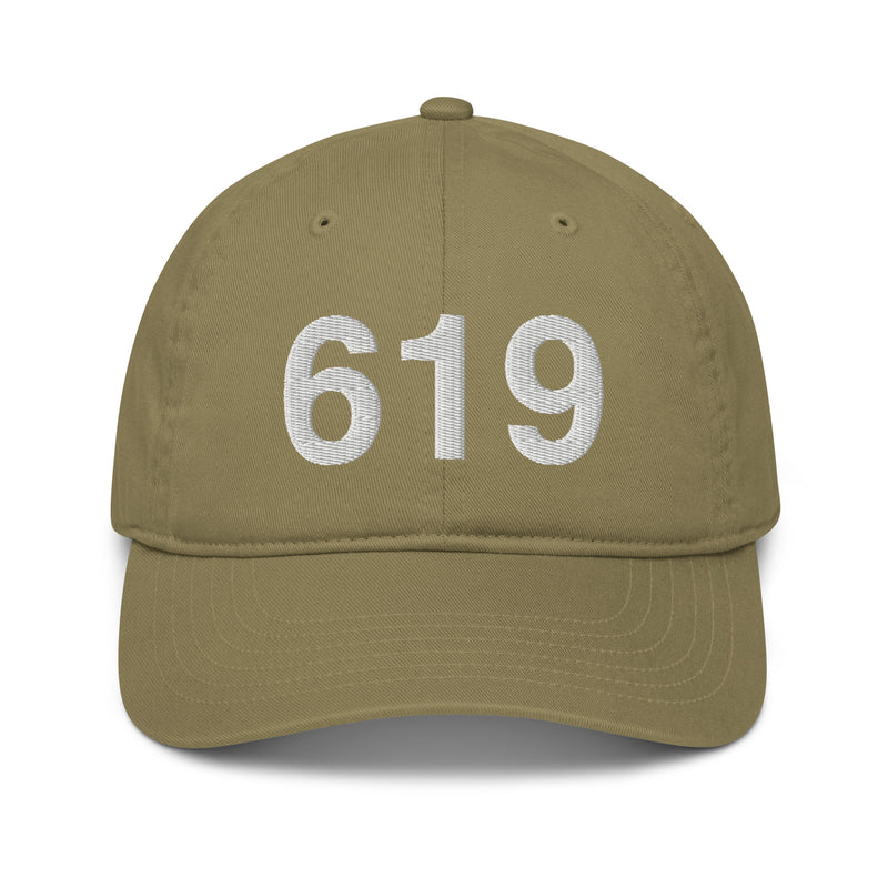 619 San Diego CA Area Code Organic Cotton Dad Hat